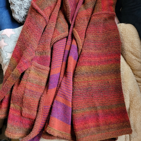 Oversized wool wrap sweater, XXL Bleyle noblesse. REVERSIBLE - Picture 7 of 11